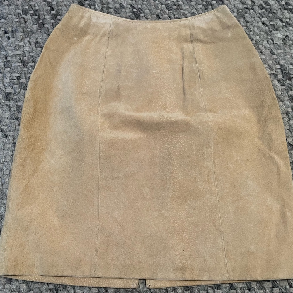 Vintage Elegant Tan Suede Skirt